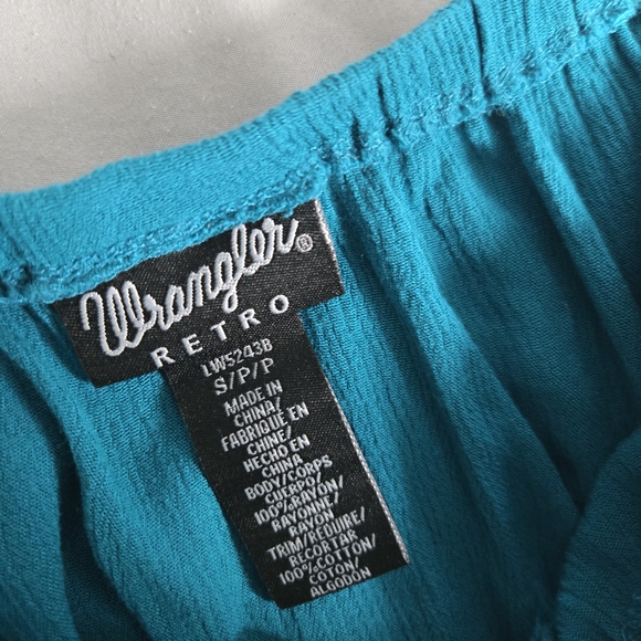 Wrangler Teal Off-Shoulder Blouse - Picture 3 of 3